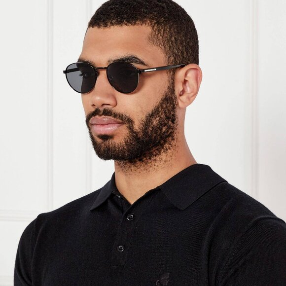 Prada Men Sunglasses Black Polarized Round PRB51S 1AB5Z1 NEW AUTHENTIC - Picture 11 of 13